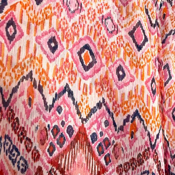 Zac & Rachel sheer multicolor scoop neck blouse size 1X - Picture 5 of 7